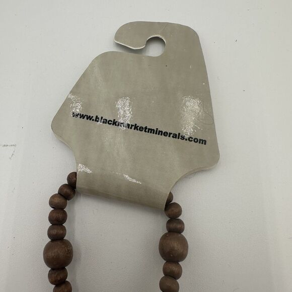 Black Market Minerals Wood Beaded Necklace Magnetic Closure 17” NEW - Picture 3 of 4